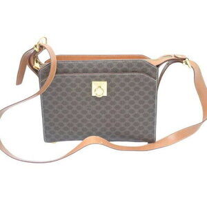 Celine PARIS Macadam Leather Shoulder Bag Brown